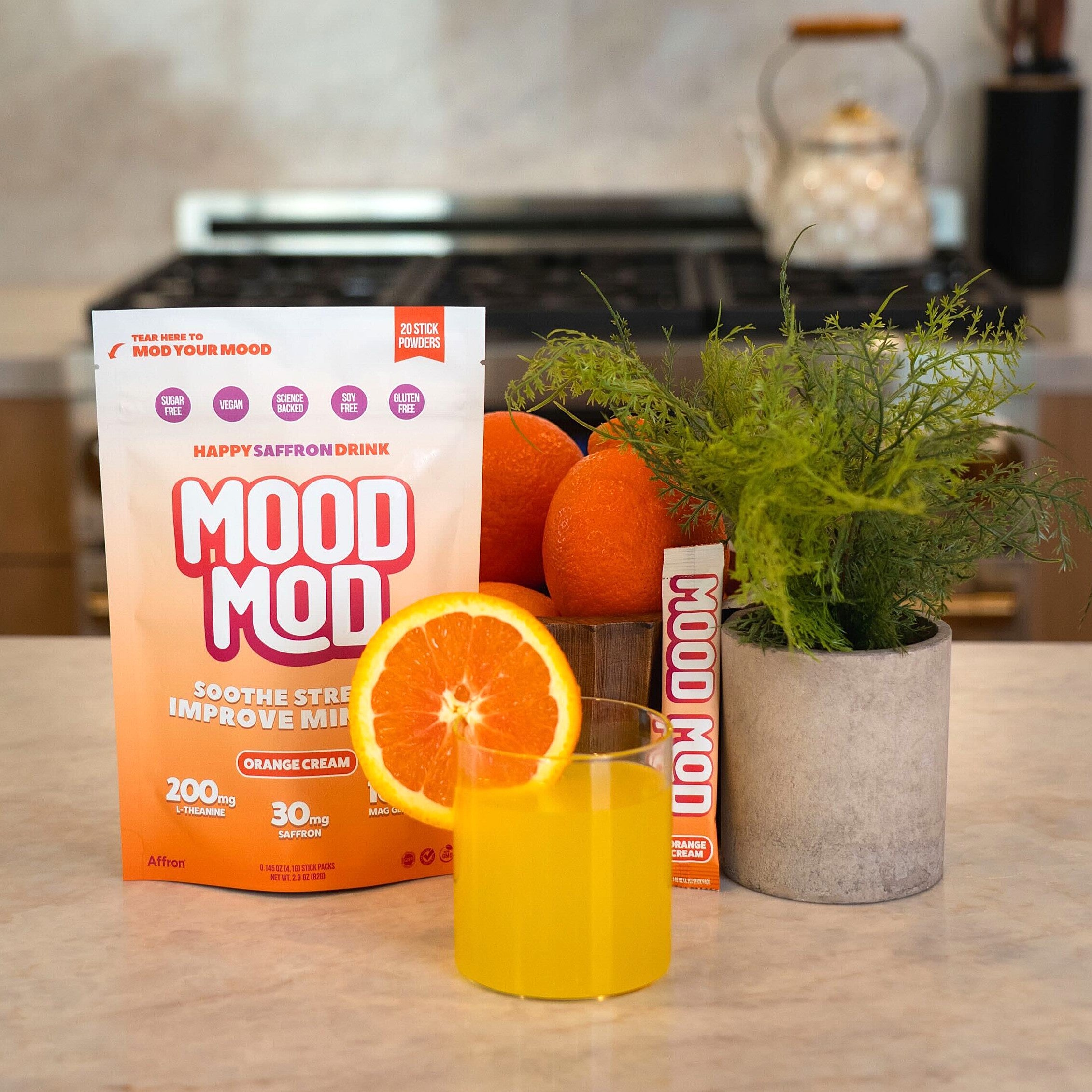 Natural Mood Booster Supplement - Saffron, L-Theanine, Magnesium & B-Complex